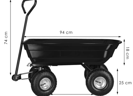 Tuinkar | 110x51x110 Cm | Kiepfunctie | Bolderkar | Kunststof | 250 Kg