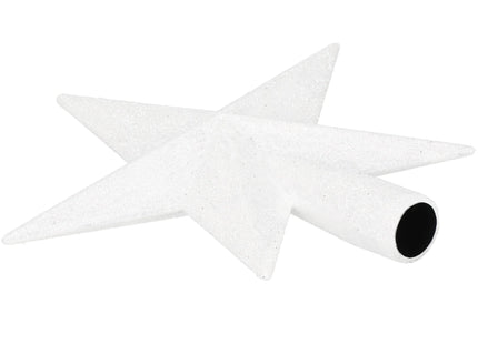 Kerstboom Piek | Glitter | Ster | 15 cm | Wit