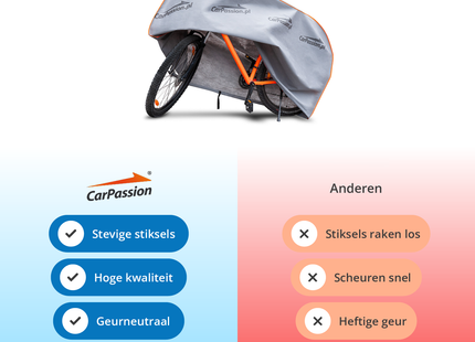 CarPassion Fietshoes - Beschermhoes - Waterdicht &amp; Vorstbestendig - Maat L - Grijs