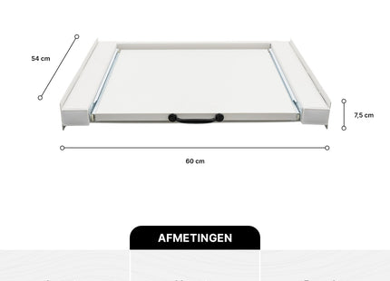 Muntel® Tussenstuk Wasmachine Droger - Stapelkit Wasmachine Droger - Universeel - Uitschuifbare werkblad - Wit
