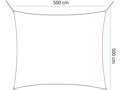 Schaduwdoek | Zonnezeil | Vierkant | 5 x 5 m | 90% Schaduw | Grafiet | 160 g/m²