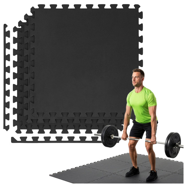 Puzzelmat | Fitness Vloer | Fitnessmat | Fitnesstegels | 60 x 60 cm | Set van 4 | Anti-slip | EVA-schuim | 2 Cm