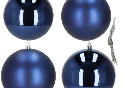 Kerstballen | 4 Stuks | 12 cm | Marineblauw