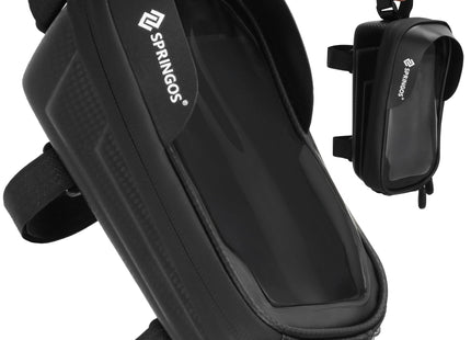 Fietstas - Inclusief Telefoonhouder - Waterdicht - Etui/Tas -  Klittenband - Zwart - Transparant