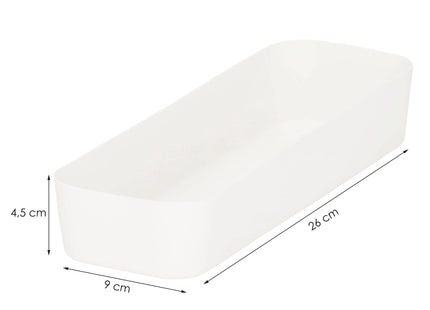 Opbergbak - Opberg Bakje - Lade Organizer Bak - Lade bak - Lade Indeling - Crème - 26x9cm