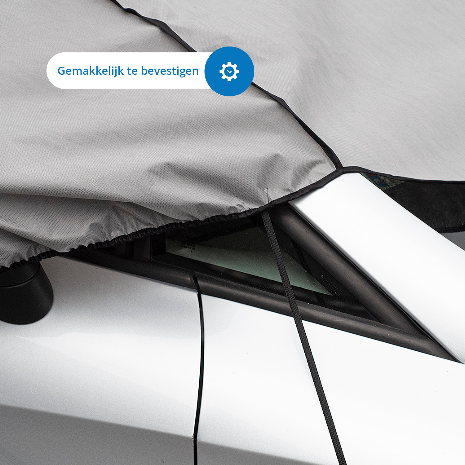 CarPassion Autohoes - Half Cover - Beschermhoes - Waterdicht & Vorstbestendig - Maat S/M - Grijs - 275 x 70 cm