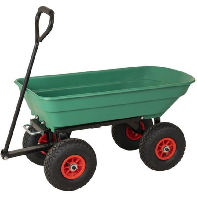 Tuinkar met Kiepfunctie – 50 Liter – Luchtbanden – 120 kg Draagvermogen – Kiepkar