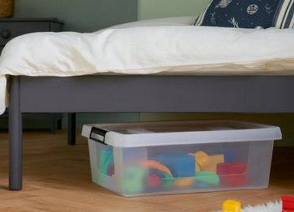 Set 6 Transparante Opbergboxen 9L – Stapelbaar Met Deksel – Clipbox – Opbergdoos
