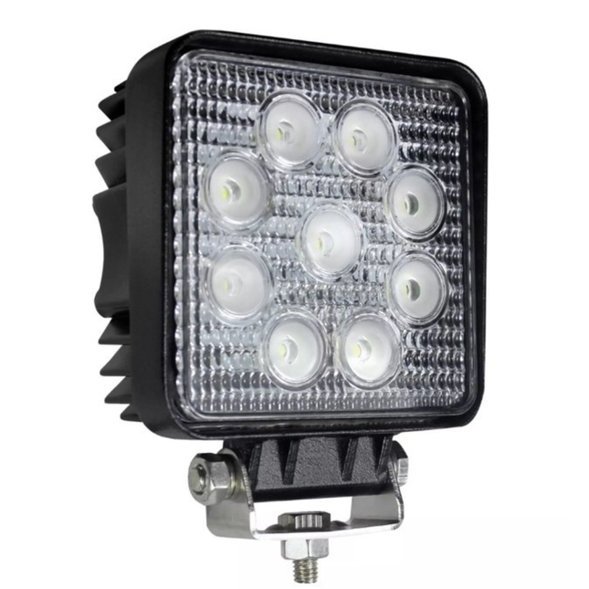 LED Werklamp met Claxon – 27W – 1600 lm – IP68 – 105 dB – 60° Breedstraler - Voertuigen en Bouwplaats - 126 x 107 x 52 mm