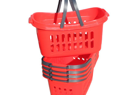 Winkelmandje – Boodschappenmand Set 5 Stuks Rood 32 Liter - met Handvaten