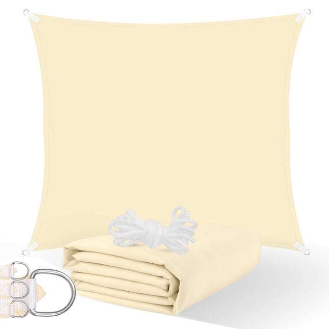 Schaduwdoek | Zonnezeil | Rechthoekig  | 4 x 3 m | 90% Schaduw | Crème | 160 g/m2 |  Polyethyleen