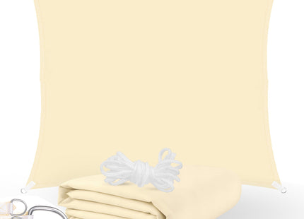 Schaduwdoek | Zonnezeil | Vierkant | 3 x 3 m | 90% Schaduw | Crème | 160 g/m2