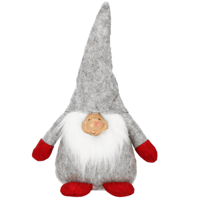 Kerstkabouter - Kerstversiering - Grijs - 38 cm