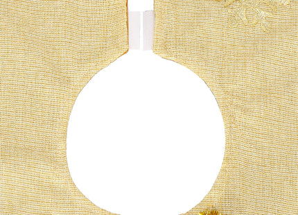 Kerstboomrok - Kerstboomkleed - Onderlegger - Kerstman - Goud - 106 cm