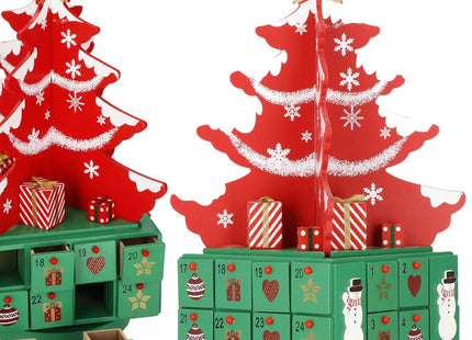 Adventskalender | 24 lades | Hout | Kerstboom