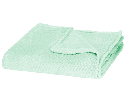 Plaid | Sprei | Bankdeken | Deken | 130 x 180 cm | Pluche | Lichtgroen