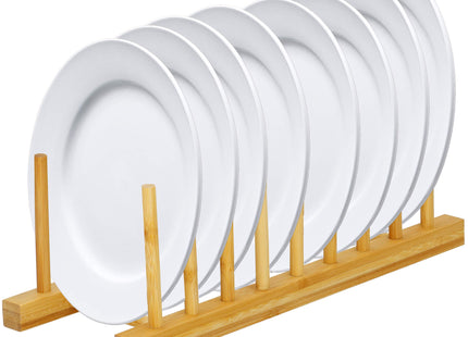 Bordenstandaard - Bordenhouder-  Afdruipen - Servies -  Organizer - 8 Vakken - Bamboe