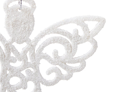 Kersthanger | Engel | Kerstboomhanger | Wit | Glitters | Kunststof | 10 cm | 3 Stuks