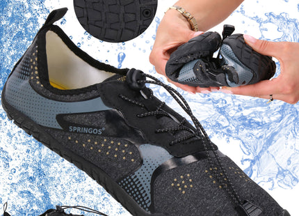 Waterschoenen - AQUA Shoes - Sneldrogend - Rubber - Unisex - Grijs/ Zwart - Maat 43