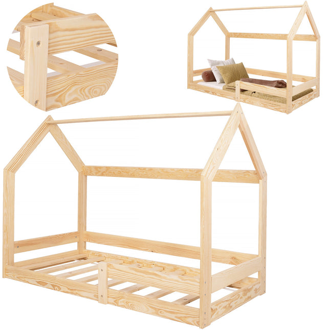 Kinderbed - Veiligheid - Hout - Lichtbruin - 164 X 87cm
