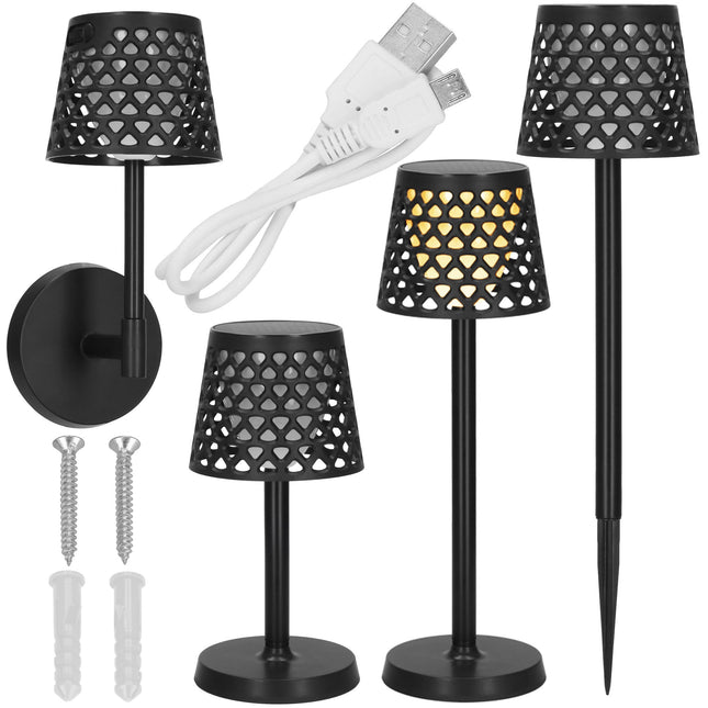 Solar Lamp - Tuinlamp - Buitenverlichting -Wandlamp - Zonne- Energie - 3 Lichtstanden - 5 in 1 - Zwart