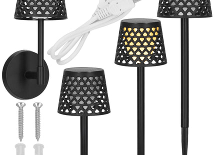 Solar Lamp - Tuinlamp - Buitenverlichting -Wandlamp - Zonne- Energie - 3 Lichtstanden - 5 in 1 - Zwart