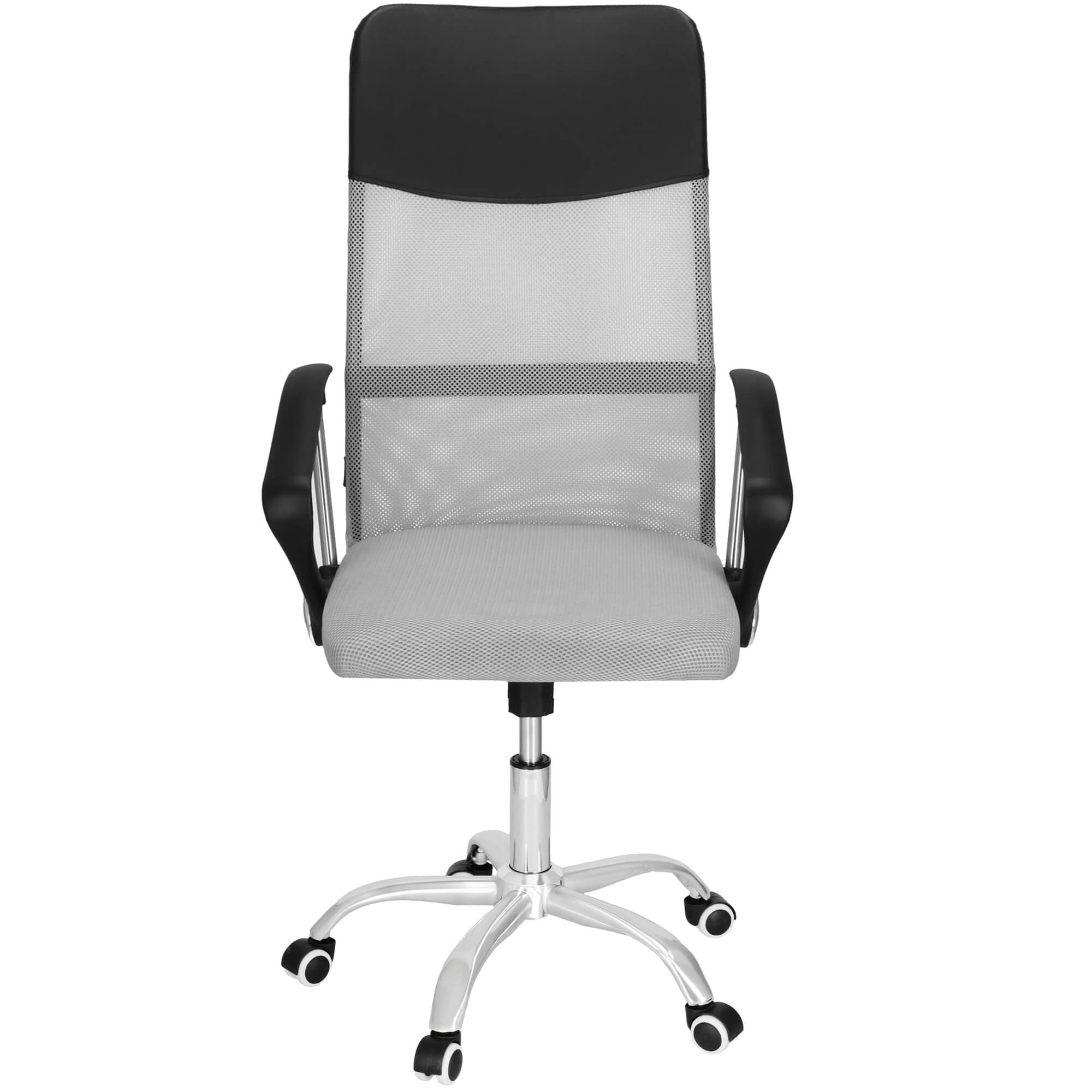 Bureaustoel - Draaibaar - Metalen Onderstel - Kunststof - Eco-leer - Grijs/ Zwart - 120 kg