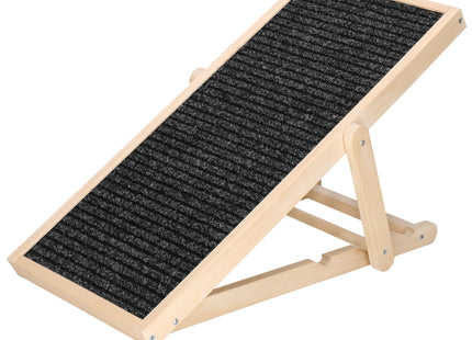 Hondentrap - Hondenloopplank - Instelbaar - Voor Grote en Kleine Honden - Zwart/Hout - 78 Cm