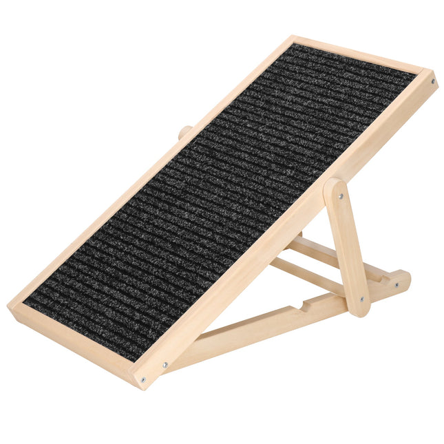 Hondentrap - Hondenloopplank - Instelbaar - Voor Grote en Kleine Honden - Zwart/Hout - 78 Cm