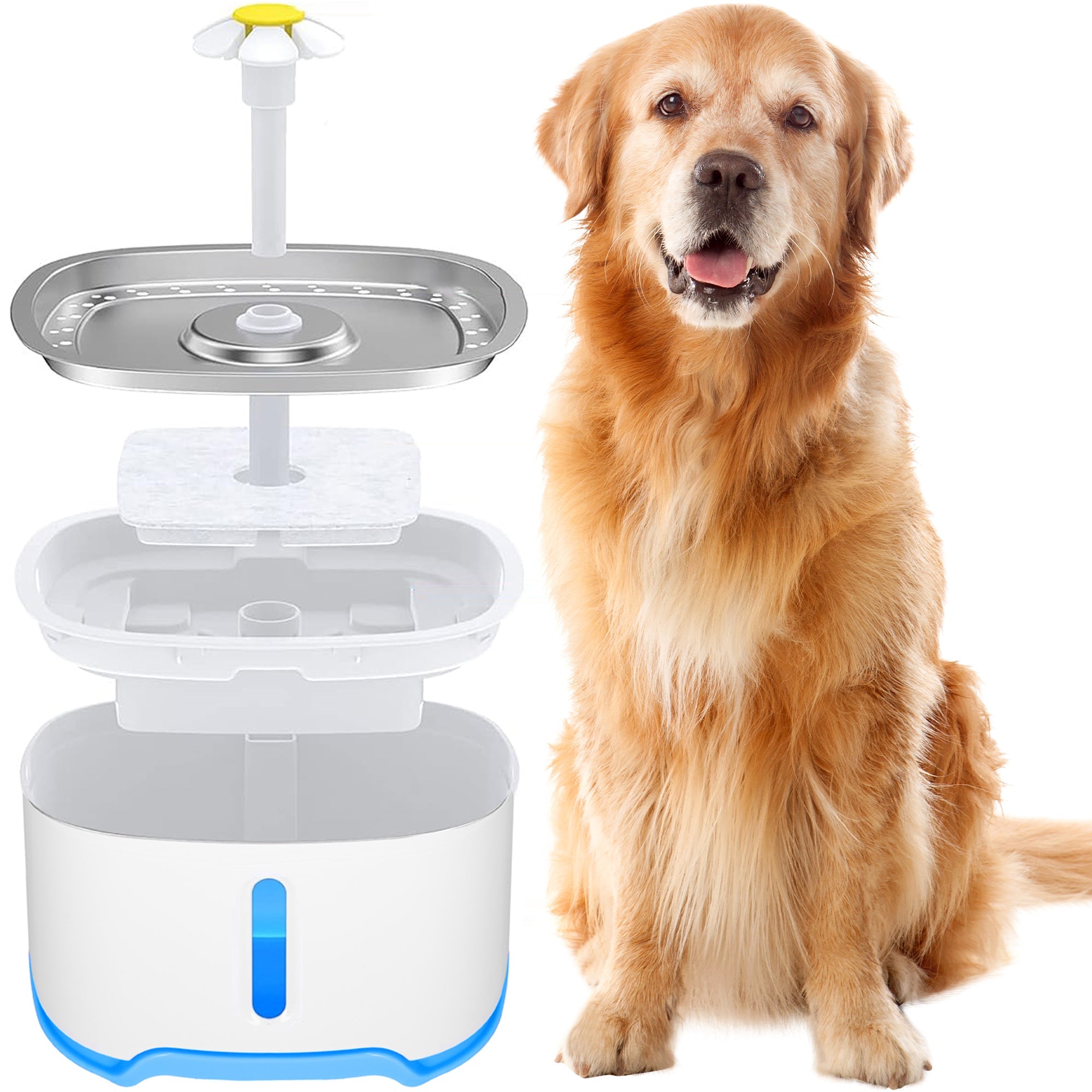 Waterdispencer - Voor Dieren - Verlicht - Fontein - Drinkbak - Waterbak - 2.5 L