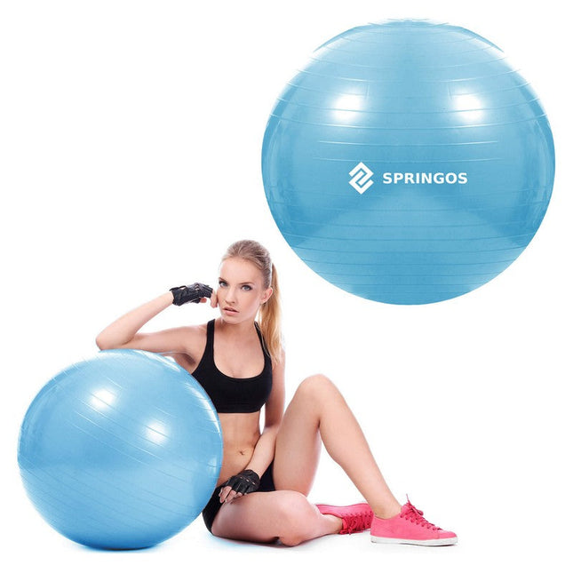 Fitness Bal | Lichtblauw | Inclusief Pomp | 55 cm