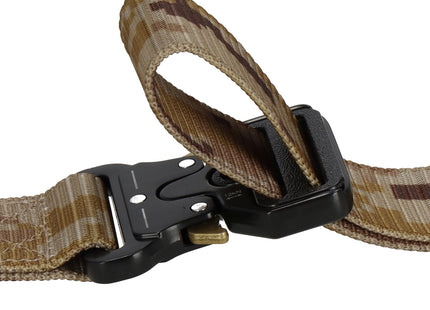 Riem - Buidel set - Polyester - Ritssluiting - Militair - camouflagegesp - Bruin - 125 cm