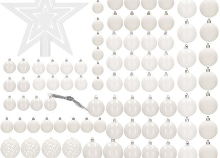 Kerstballen & Piek | 100 Stuks | Wit