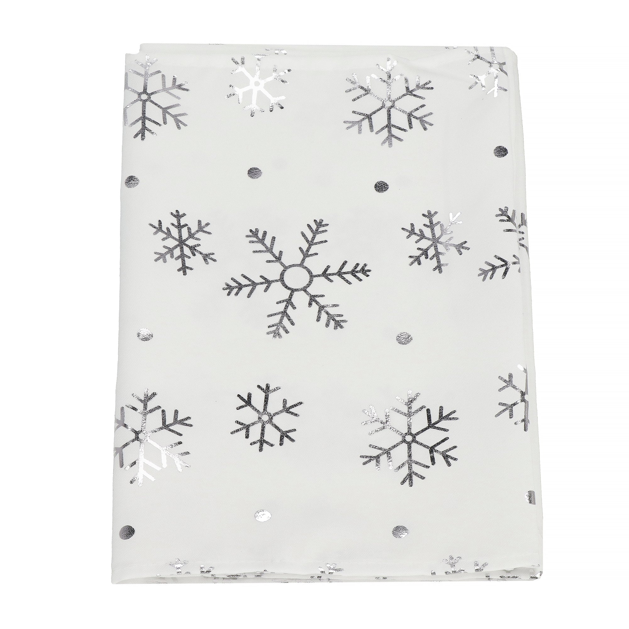Tafelkleed -Kerst - Sneeuwvlokken- Wit - Polyester - 220 x140 CM