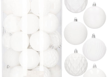 Kerstballen | 30 Stuks | 8 cm | Wit