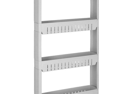 Keukentrolley | Keukentrolley Op Wieltjes | Badkamer Trolley | Opbergrek | 4 Niveaus | 101.5 x 54 x 12.5 cm | Grijs