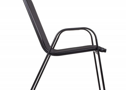Tuinstoel | Tuinstoelen | Tuinstoel Buiten | Staal & Textileen | 130 kg | Zwart