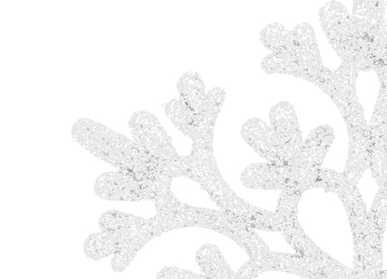 Kerstversiering | Kerstdecoratie voor binnen | Kersthanger | Sneeuwvlokken | Kunststof | 12 Stuks | 9/10 cm