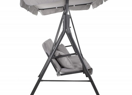 Schommelbank | Luna-Schommel | 3-zits | Waterafstotend | Inclusief 2 Kussens | Verstelbare Luifel | 170 x 110 x 150 cm | Grijs