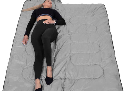 Slaapzak Kamperen - 210 x 73 cm - Dekenmodel - Inc. Draagtas - 8 t/m 20°C - Grijs