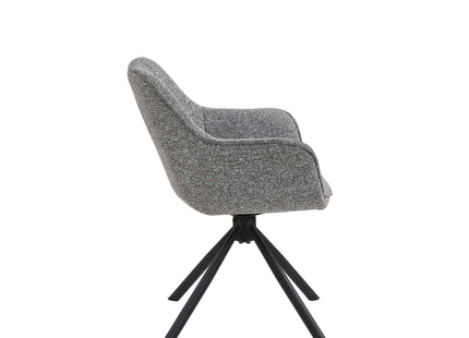 Set van 2 Eetkamerstoelen – Antraciet – Met Armleuning – Vergaderstoelen – Stoelen – Draaibaar