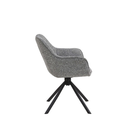 Set van 2 Eetkamerstoelen – Antraciet – Met Armleuning – Vergaderstoelen – Stoelen – Draaibaar