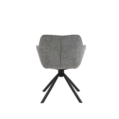Set van 2 Eetkamerstoelen – Antraciet – Met Armleuning – Vergaderstoelen – Stoelen – Draaibaar
