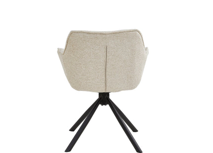 Set van 2 Eetkamerstoelen – Taupe/Zand – Met Armleuning – Vergaderstoelen – Stoelen – Draaibaar