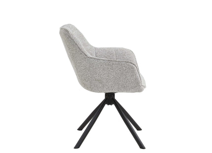 Set van 2 Eetkamerstoelen – Naturel/créme – Met Armleuning – Vergaderstoelen – Stoelen – Draaibaar