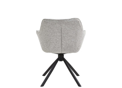 Set van 2 Eetkamerstoelen – Naturel/créme – Met Armleuning – Vergaderstoelen – Stoelen – Draaibaar