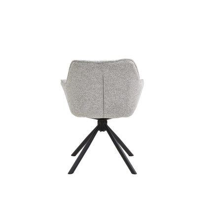 Set van 2 Eetkamerstoelen – Naturel/créme – Met Armleuning – Vergaderstoelen – Stoelen – Draaibaar