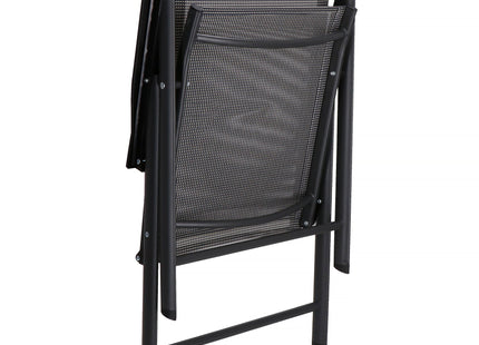 Terrasstoel - Tuinstoel - Metaal - Grijs/Zwart - 150 KG
