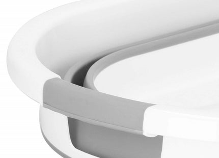 Wasmand | Opvouwbare Wasmand | Ovaal | 24L | Grijs/Wit