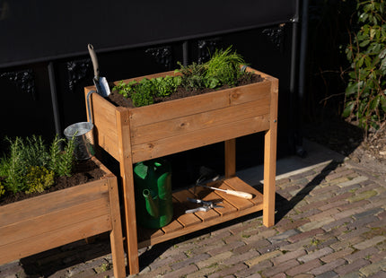 Kweekbak - Plantenbak - Moestuin - Planten - Hout - Geïmpregneerd - Rechthoekig - Bruin- 40 x 80 x 78 Cm